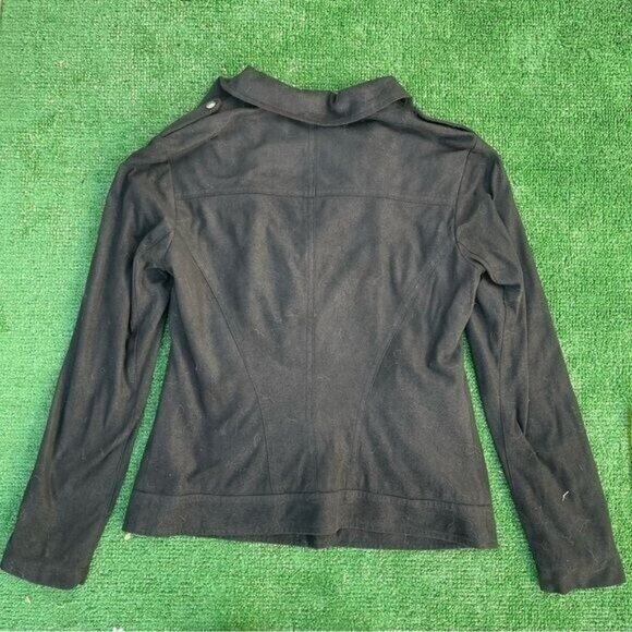 Top Stitch Black Women's Motto Inspired Lightweight Jacket Faux Suede Size S - Picture 9 of 9
